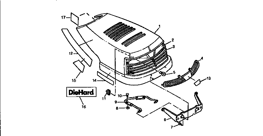 Craftsman 750256060 hood and grille diagram