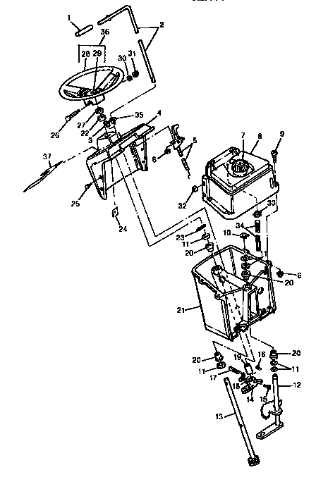 Craftsman 750256060 console, tank,  steering, lever diagram
