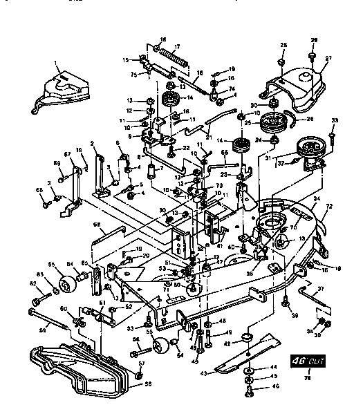 Craftsman 750256060 mower deck 46" diagram