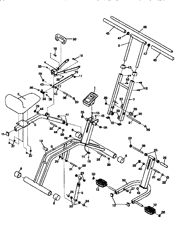 Weslo WLCR94058 unit parts diagram