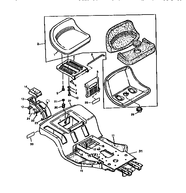 Sabre 1546 frame and seat diagram