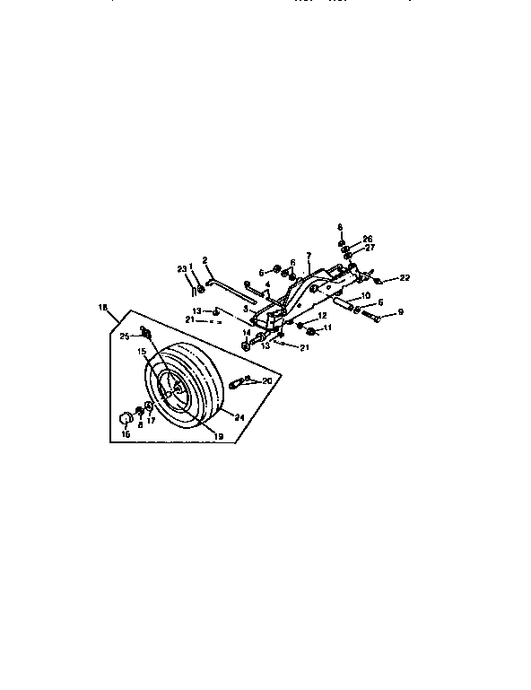 Sabre 1538 front axle and wheels diagram