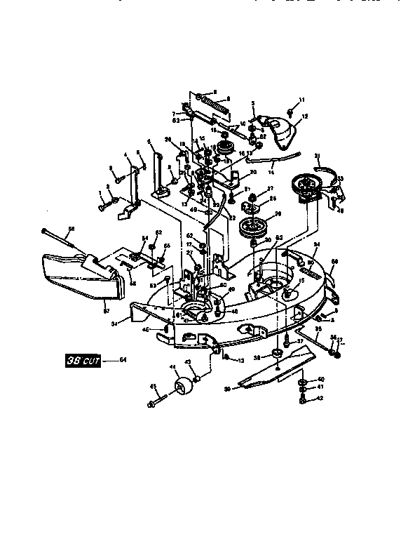 Sabre 1538 mower deck 38" (97 cm) diagram