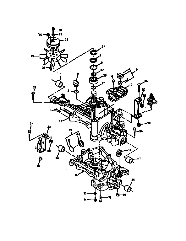 Sabre 1538 transaxle case diagram