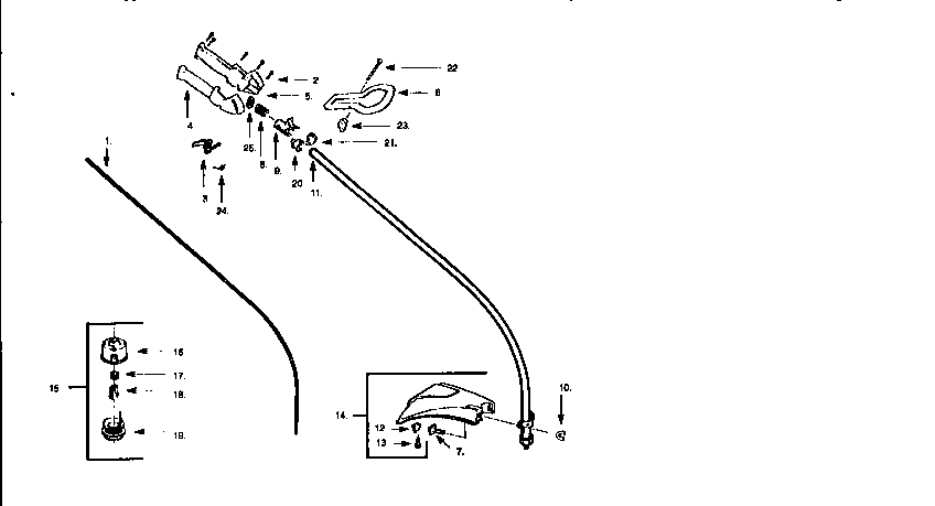 Craftsman 358798550 drive shaft and cutting head diagram