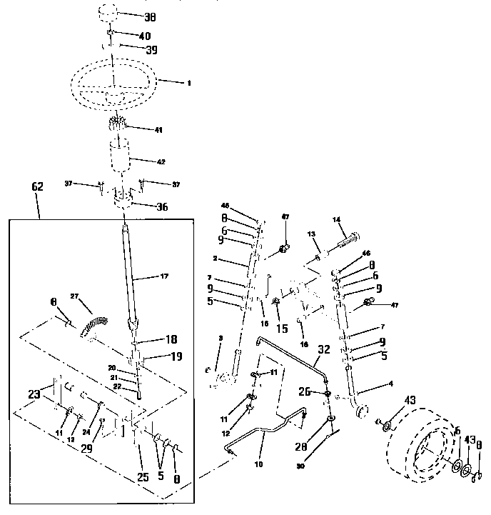Craftsman 917256511 steering assembly diagram