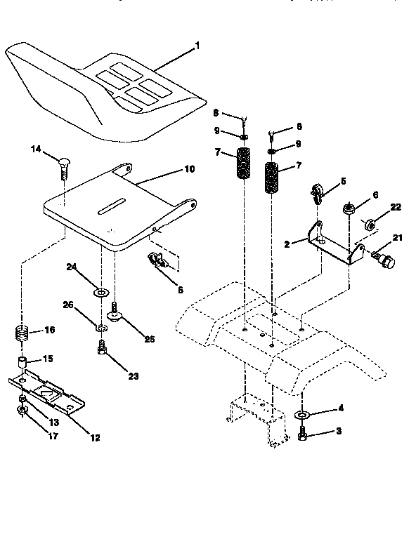 Craftsman 917256511 seat assembly diagram