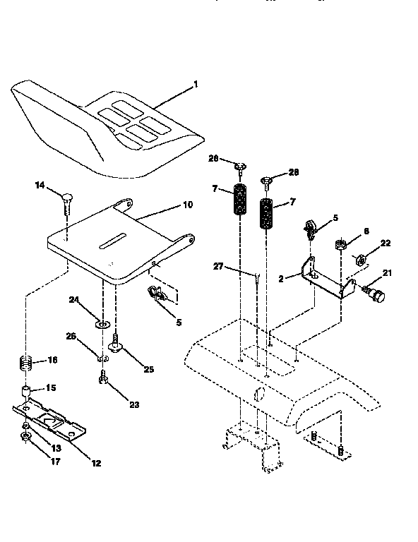 Craftsman 917252562 seat assembly diagram