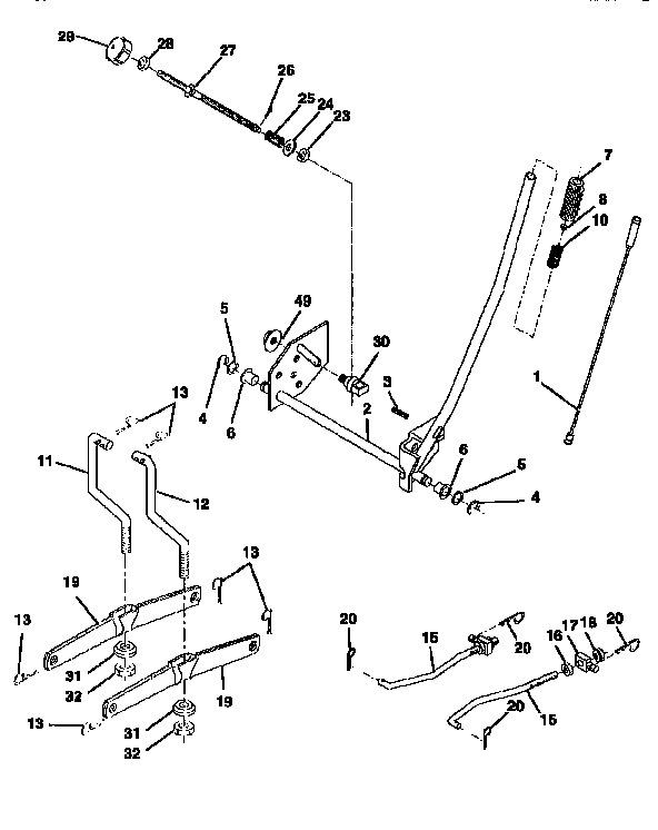 Craftsman 917252562 mower lift diagram