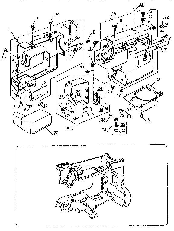 Kenmore 38512014590 base assembly diagram