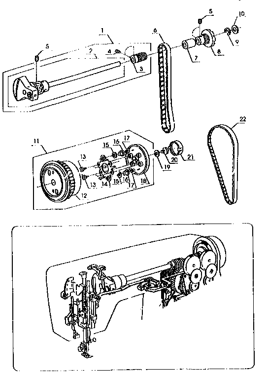 Kenmore 38517026590 upper shaft unit diagram
