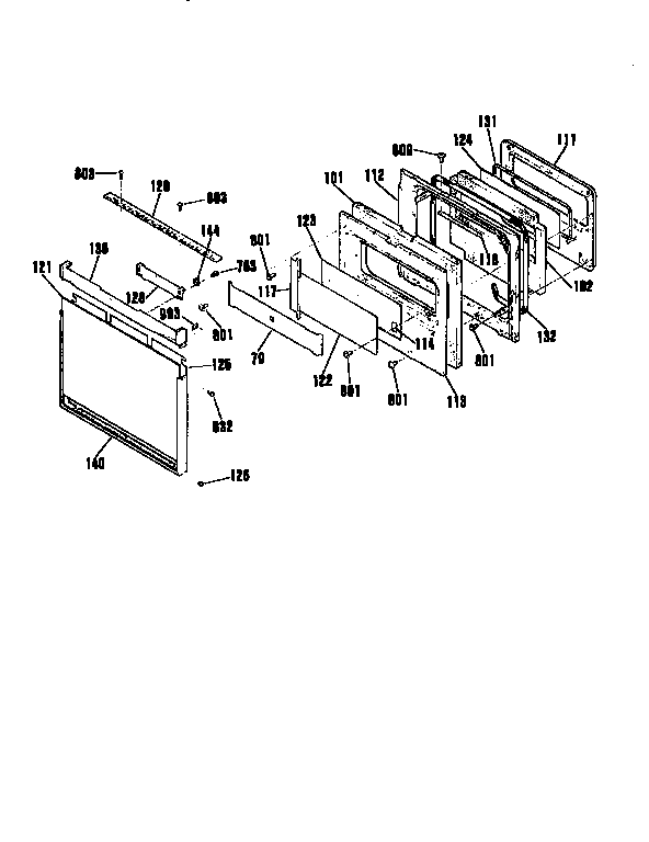 Kenmore 9114803993 door section diagram