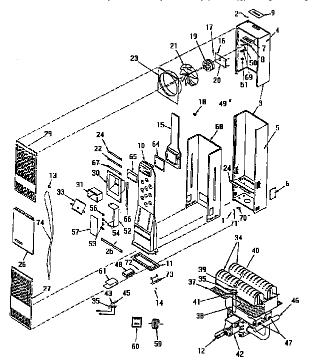 Kenmore 693358250 functional replacement parts diagram