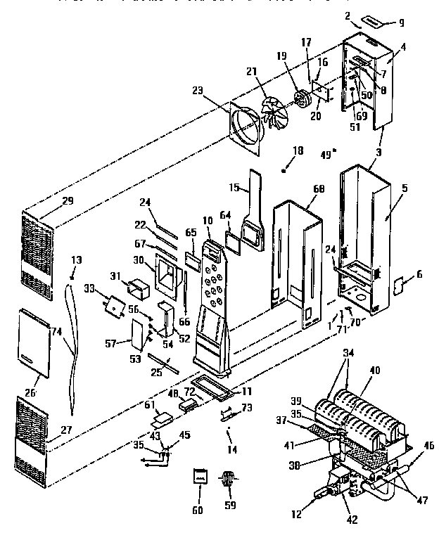Kenmore 693357230 functional replacement parts diagram
