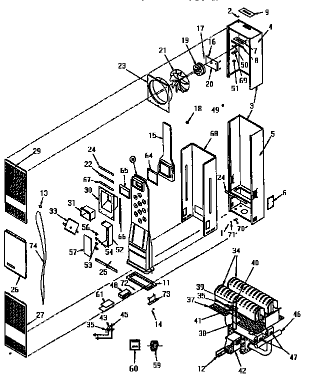Kenmore 693356250 functional replacement parts diagram