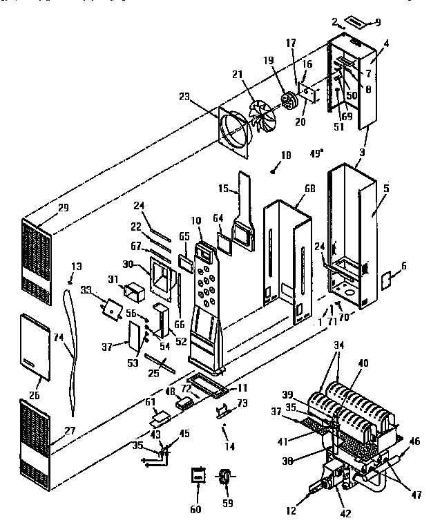 Kenmore 693358230 functional replacement parts diagram