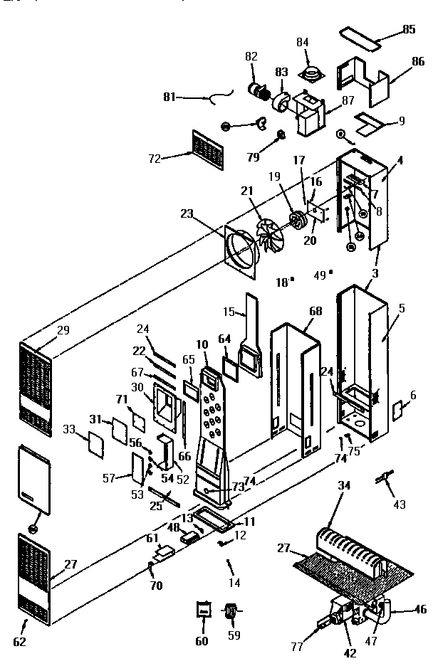 Kenmore 693358330 functional replacement parts diagram