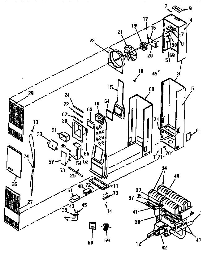 Kenmore 693357120 functional replacement parts diagram