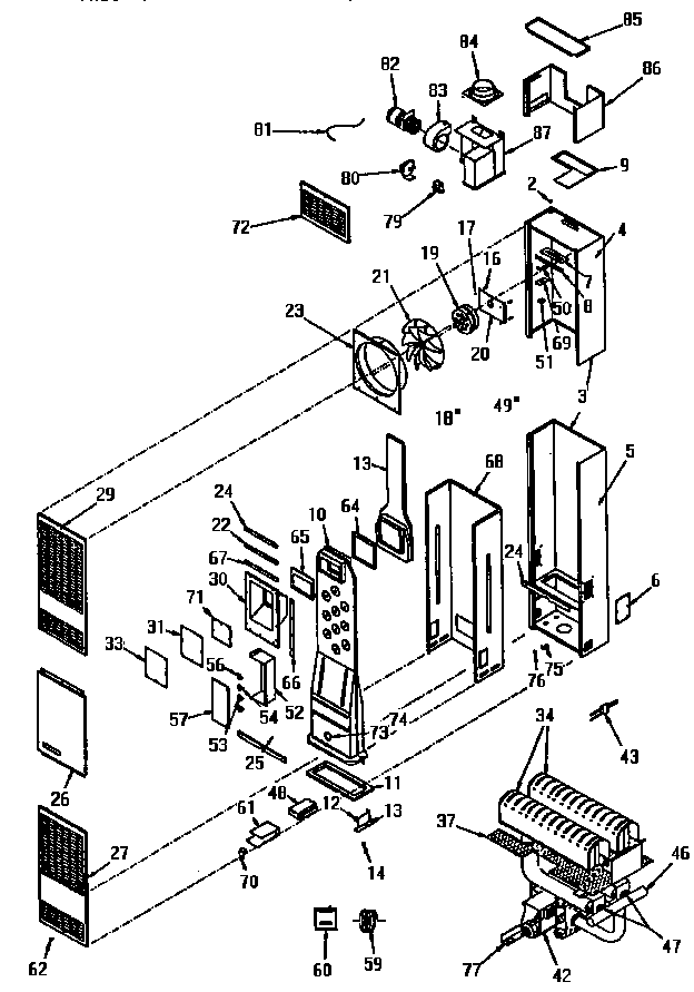 Kenmore 693358360 functional replacement parts diagram