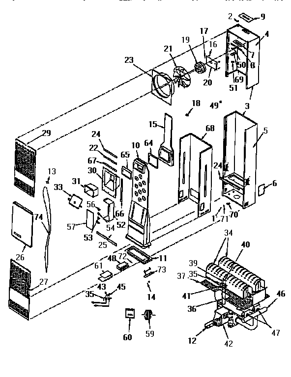 Kenmore 693358210 functional replacement parts diagram