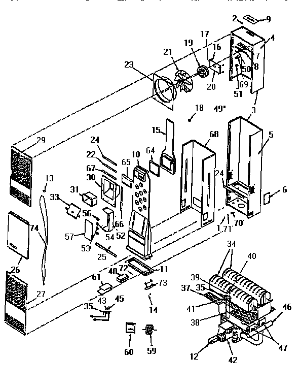 Kenmore 693357220 functional replacement parts diagram