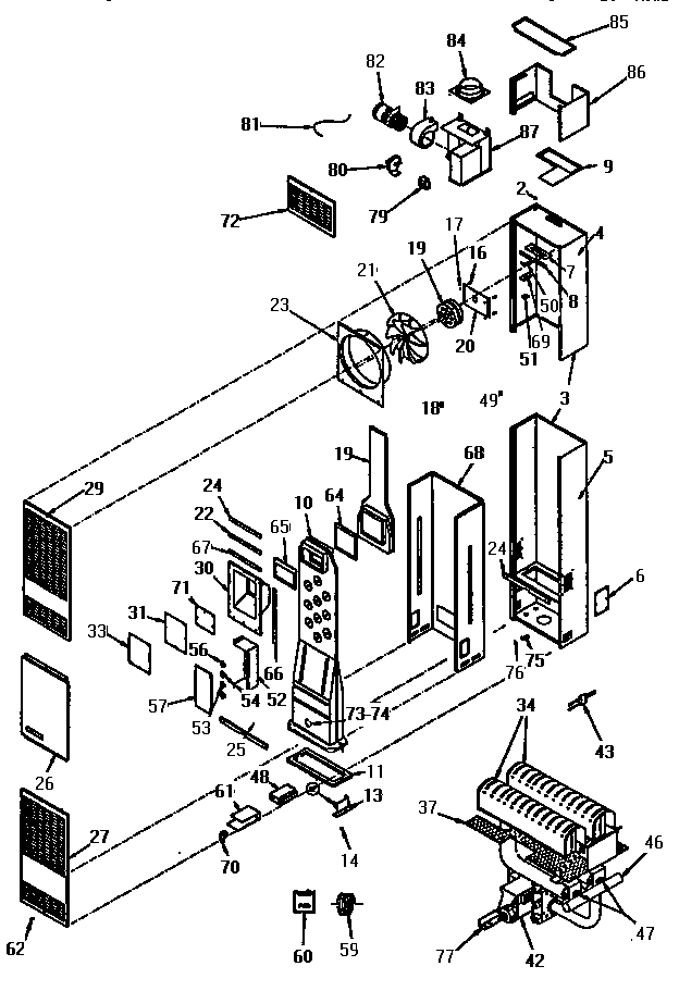 Kenmore 693358350 functional replacement parts diagram