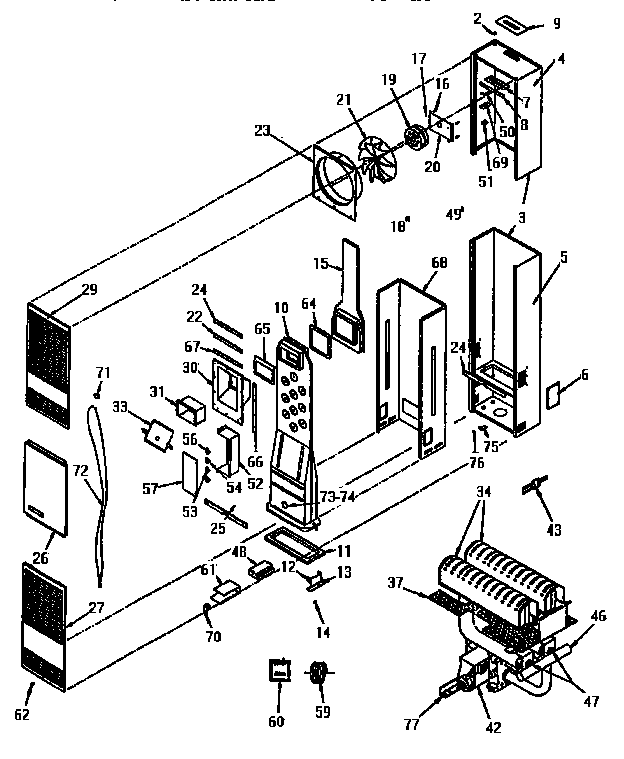 Kenmore 693357150 functional replacement parts diagram