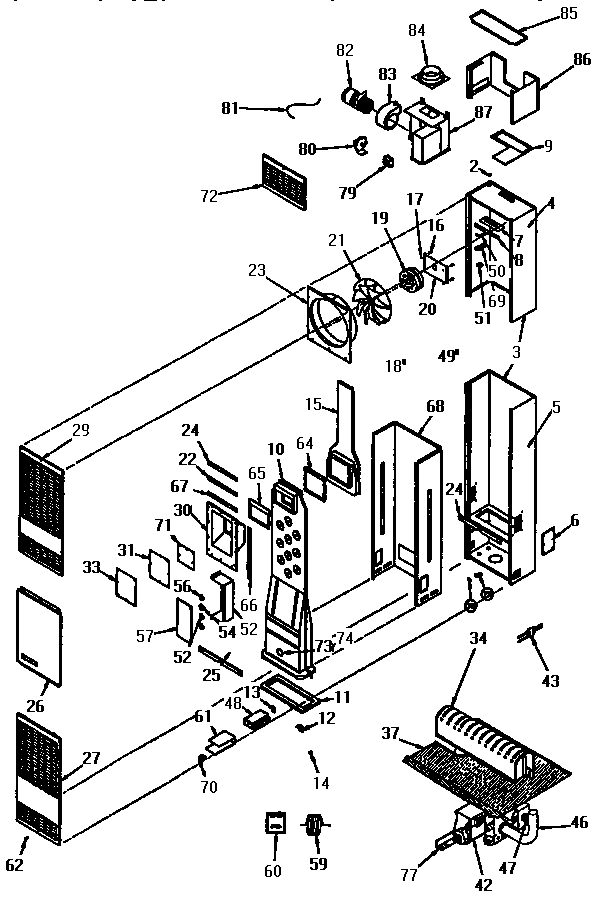 Kenmore 693358320 functional replacement parts diagram