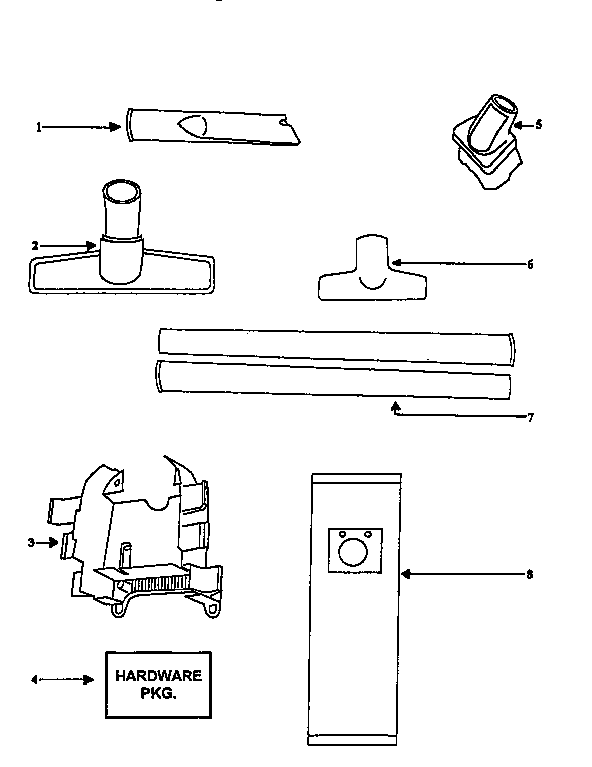 Eureka AV9875AT attachment parts diagram
