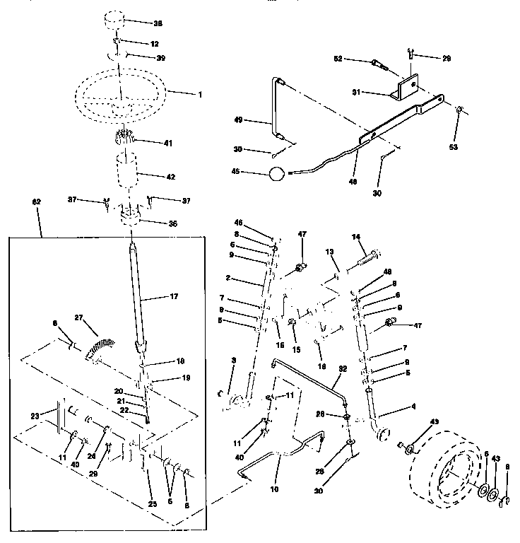 Craftsman 917256581 steering assembly diagram