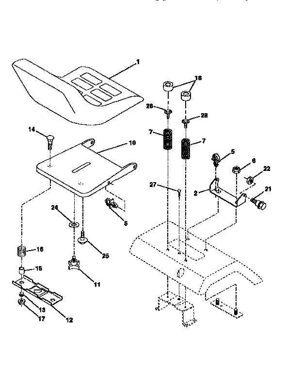 Craftsman 917256581 seat assembly diagram