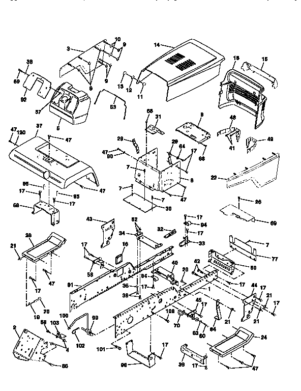 Craftsman 917251492 chassis and enclosures diagram