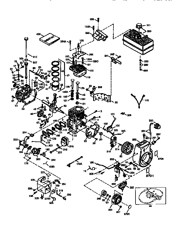 Craftsman 536886350 engine 143.971001 (71, 143) diagram