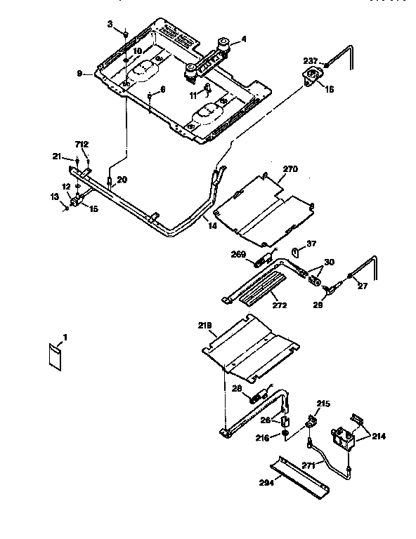 Kenmore 3627345893 gas and burner diagram