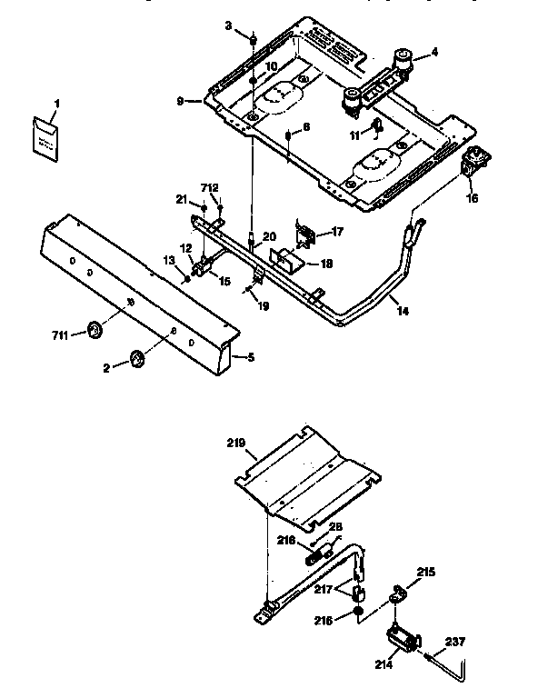 Kenmore 3626125193 gas and burner diagram