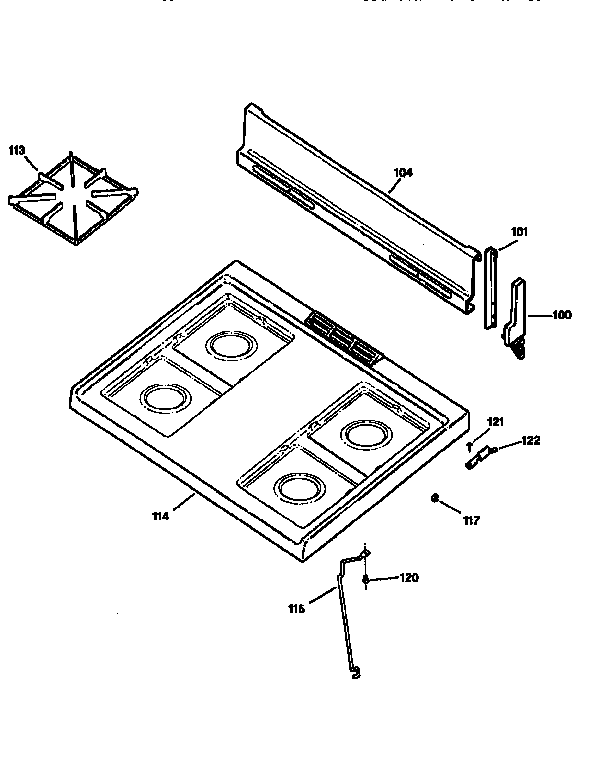 Kenmore 3626125193 cooktop diagram