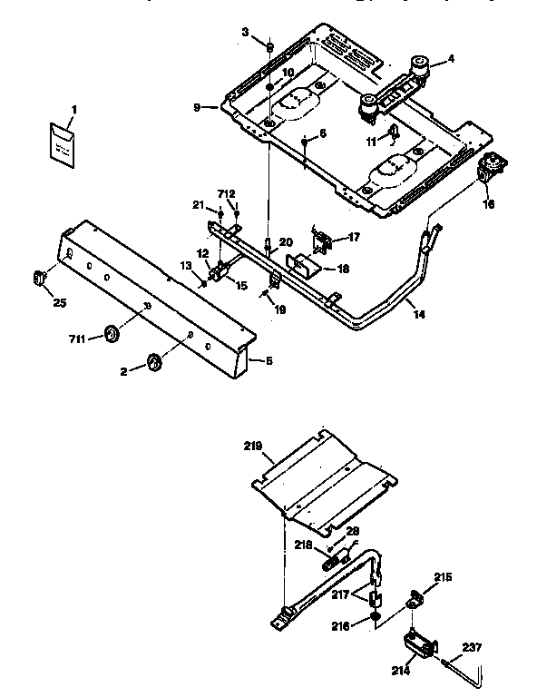 Kenmore 3627275893 gas and burner diagram