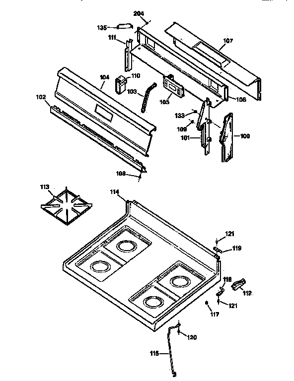 Kenmore 3627275893 cooktop diagram