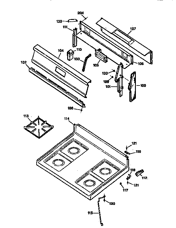 Kenmore 3627175893 cooktop diagram