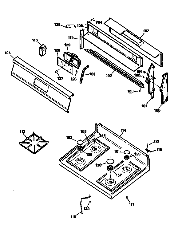 Kenmore 3627516192 cooktop diagram