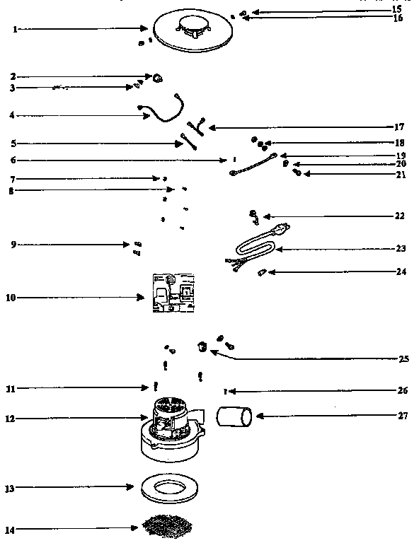 Eureka CV850A motor assembly diagram