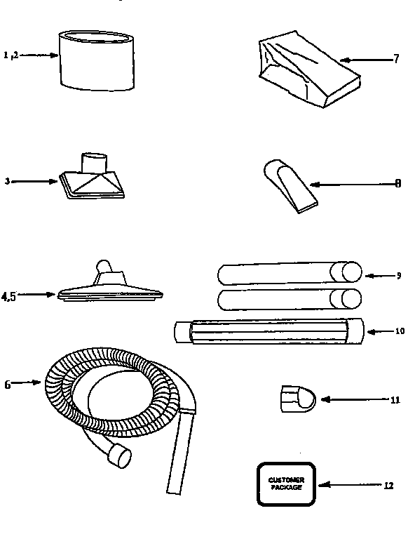 Eureka 2818A attachment parts diagram