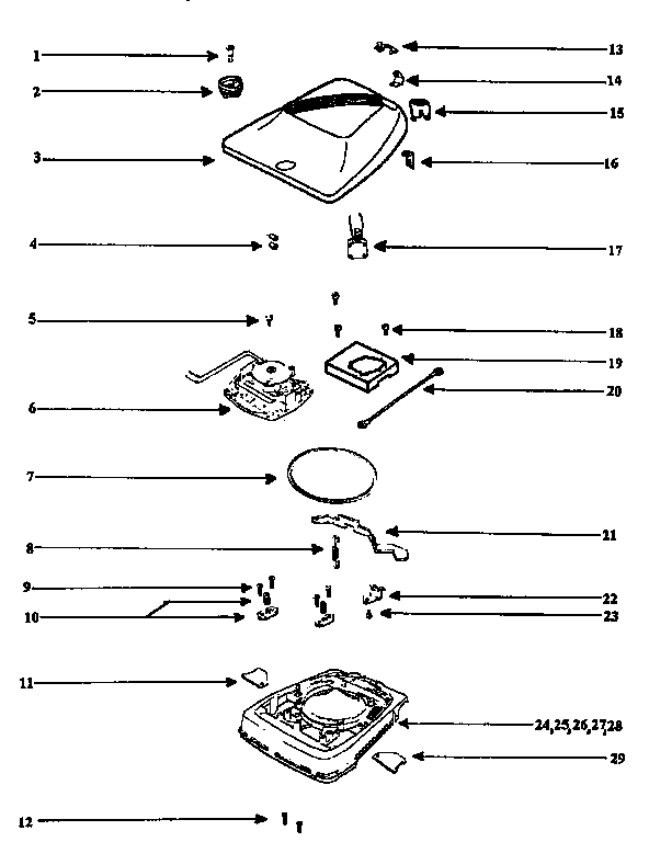Eureka SC684F nozzle and motor assembly diagram