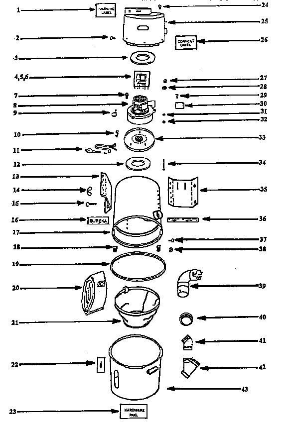 Eureka CV1810B base assembly diagram