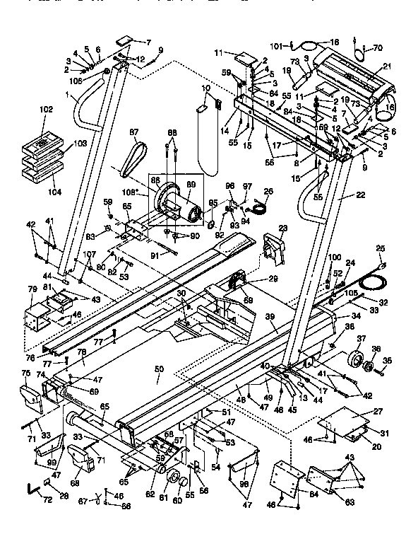 Weslo TLTL23041 unit parts diagram