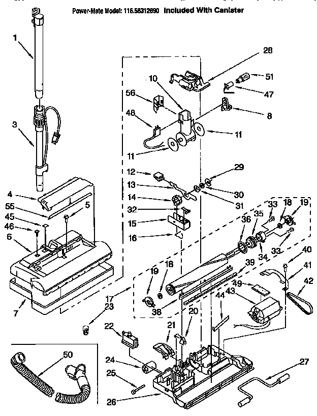 Kenmore 11656312690 power-mate diagram