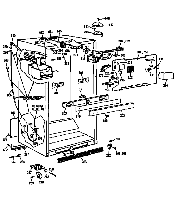 Kenmore 3639762811 cabinet parts diagram