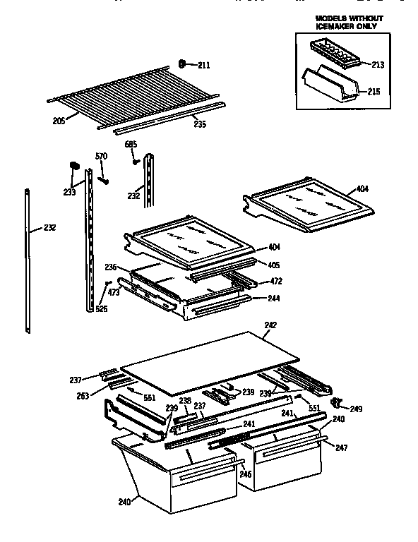 Kenmore 3639762811 shelf parts diagram