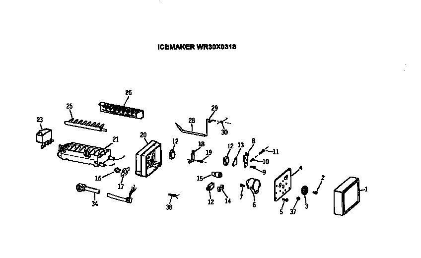 Kenmore 3639762811 icemaker diagram