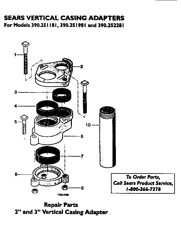 Craftsman 390251181 vertical casing adapters diagram